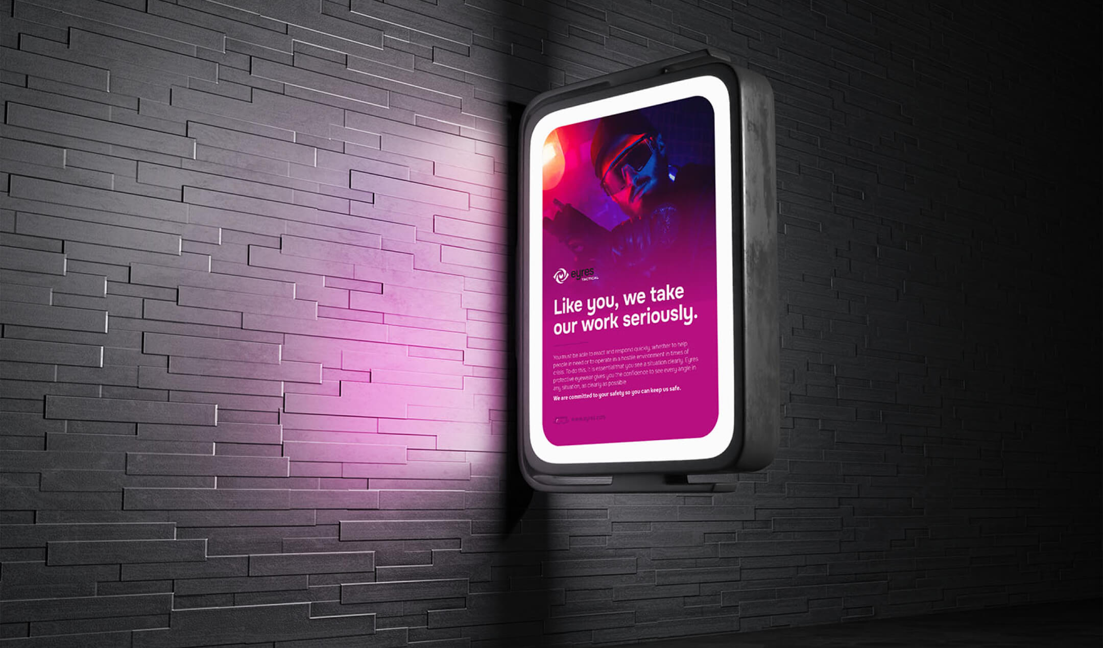 Eyres: corporate branding for safety glasses manufacturing